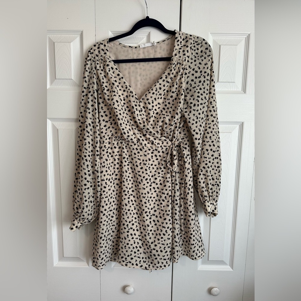 Long sleeve wrap dress